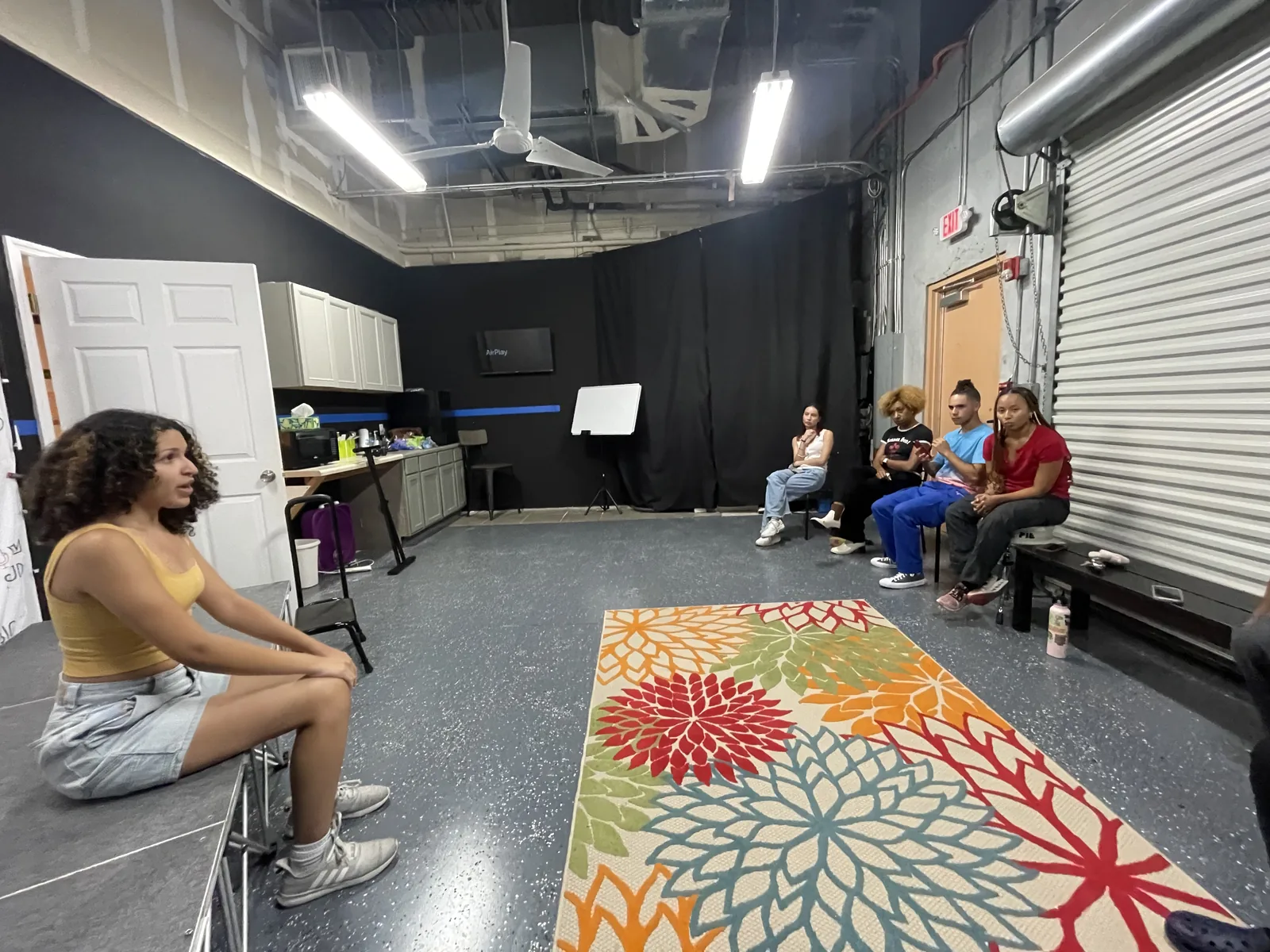 Keyboards and open floor space in a Joy Music Studios classroom